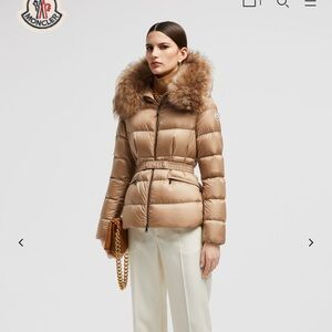 Moncler caramel coat size 4
